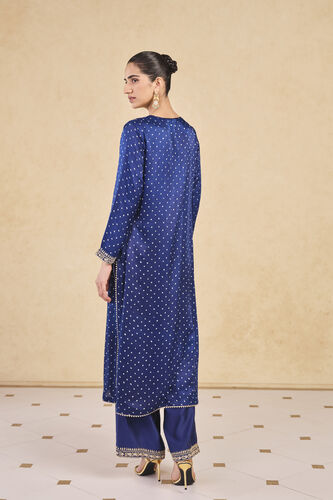 Baluka Handcrafted Bandhani Silk Kurta Set - Blue, Blue, image 2